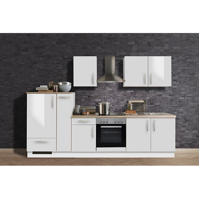 Menke Kuchen Kuchenzeile White Premium 300 Cm Weiss Hochglanz Online Kaufen Bei Netto